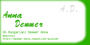 anna demmer business card